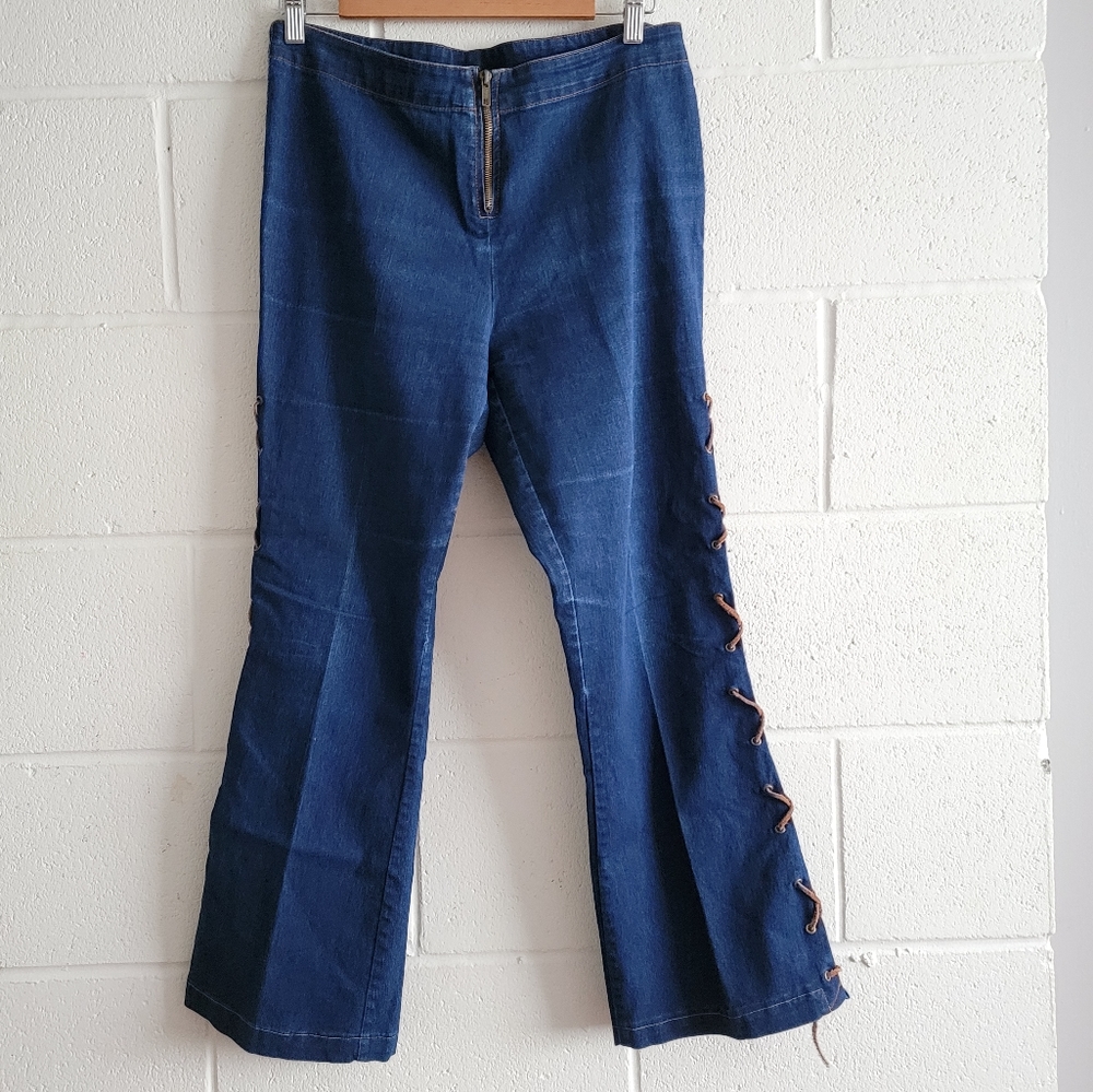 725 Tie Up Jeans in Dark Blue